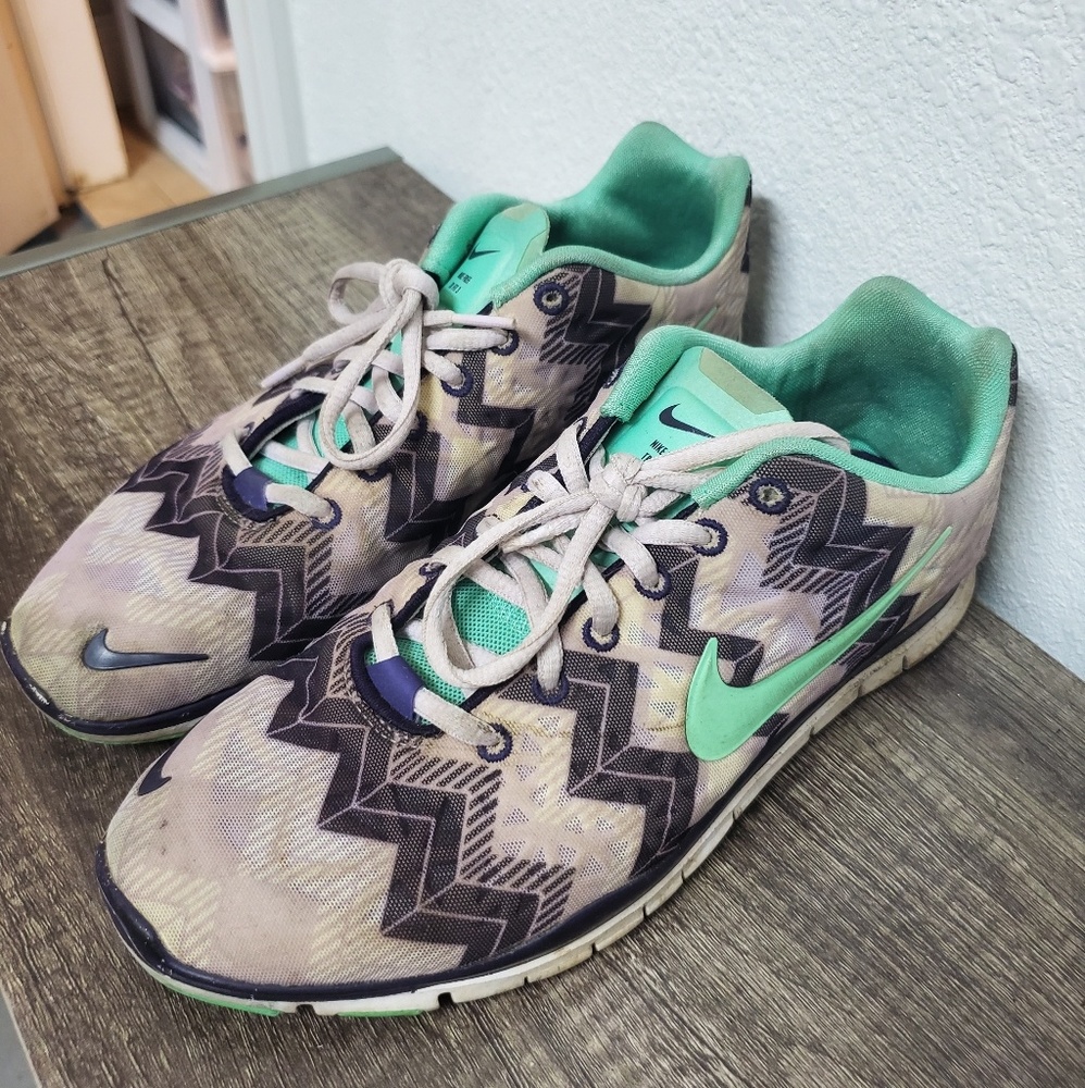 Nike Teal and Purple running shoes
